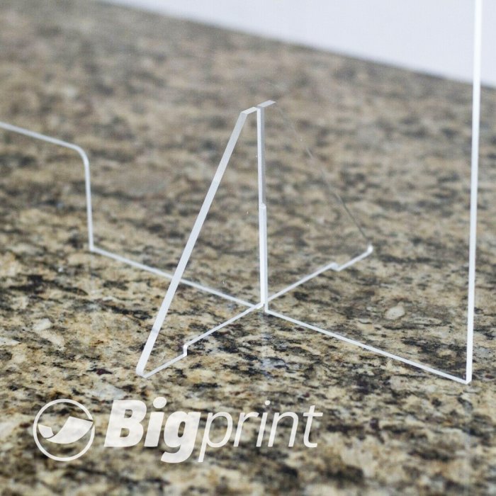 close-up detail of portable sneeze health barrier for covid-19 prevention