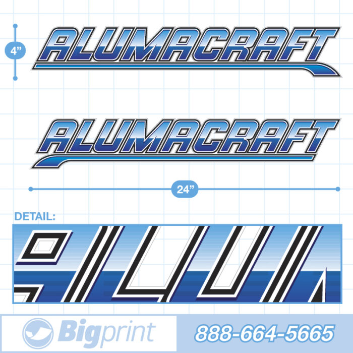 Alumacraft Boat Decals Factory Enhanced Sticker Package with “Deep Blue” color product image