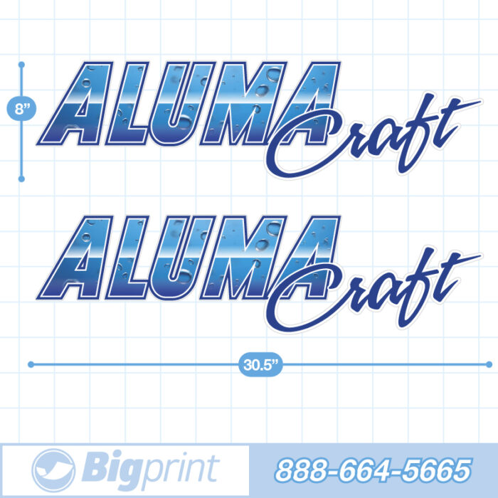 Alumacraft Boat Decals Factory Enhanced Sticker Package with blue water pattern product image