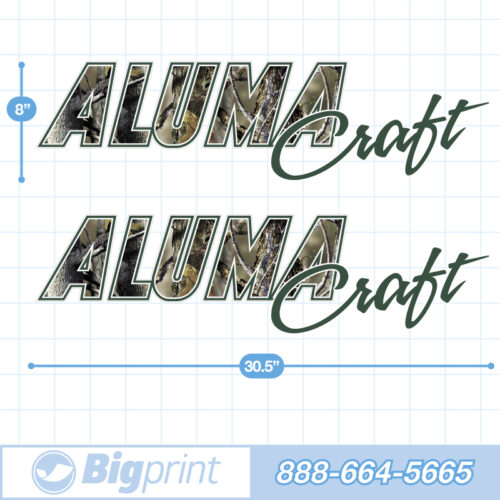 Alumacraft Boat Decals Factory Enhanced Sticker Package with Real Tree Camouflage pattern product image