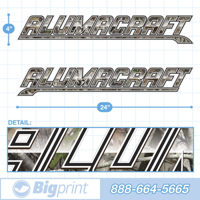 Alumacraft Boat Decals Factory Enhanced Sticker Package with True Tree Camouflage pattern product image