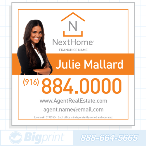 Professional white Nexthome Real Estate Photo sign 24 x 24 inches